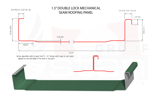 SS4E-ROOFER / 1,5" Double Lock Mechanical Standing Seam