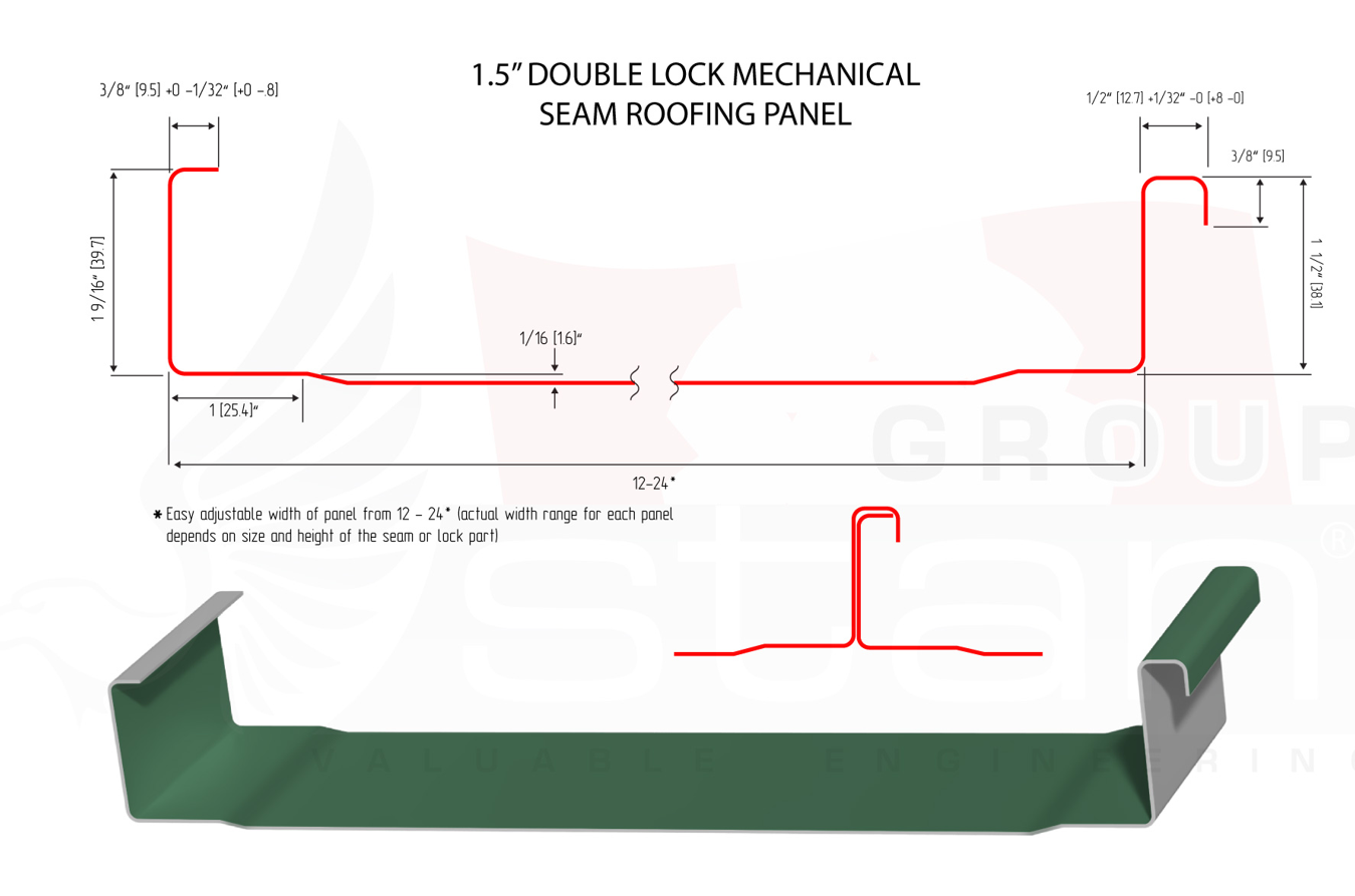 SS4E-ROOFER, mechanical seam roofing machine, double lock standing seam equipment