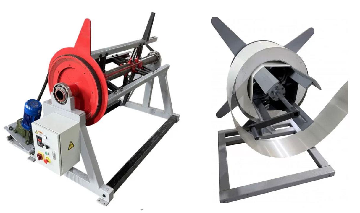 hydraulic decoiler hydraulic coil unwinder steel coils roll forming machines metal roofing panel production sheet metal processing rollforming equipment