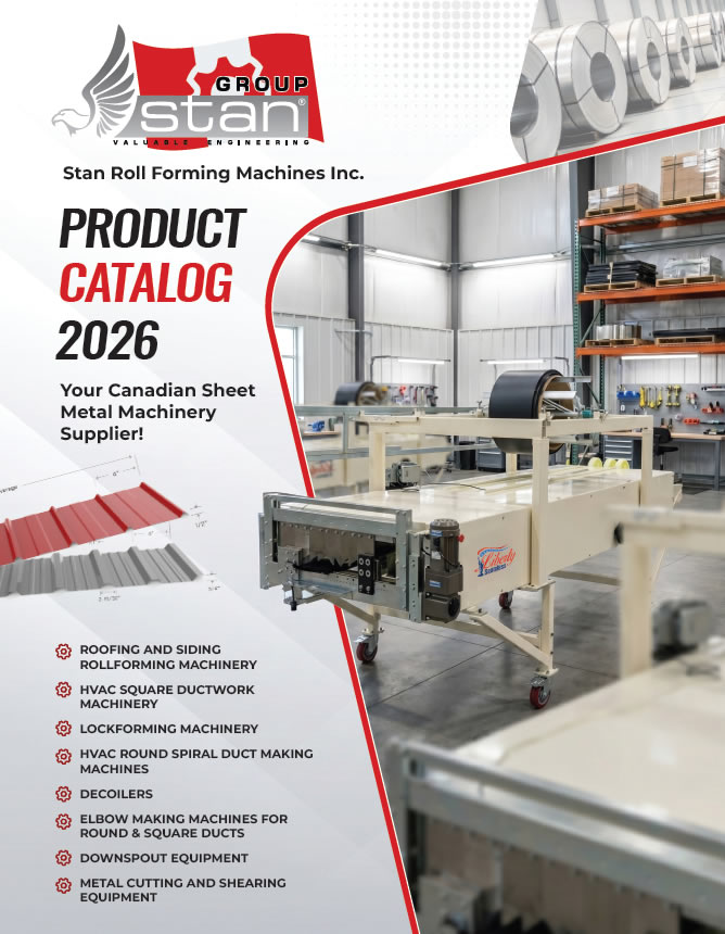 Stan Roll Forming Machines 2026 product catalogue featuring sheet metal machinery and equipment